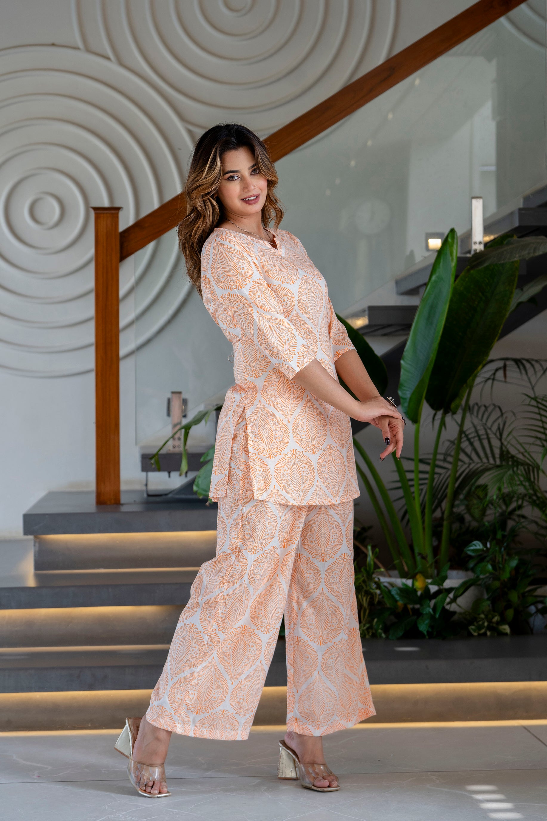 Saffron Sketch Cotton Co-ord Set