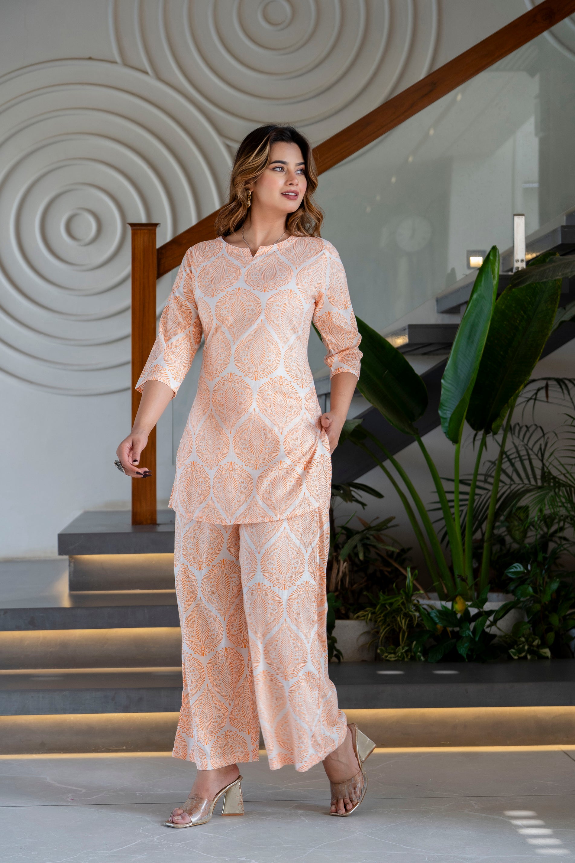 Saffron Sketch Cotton Co-ord Set