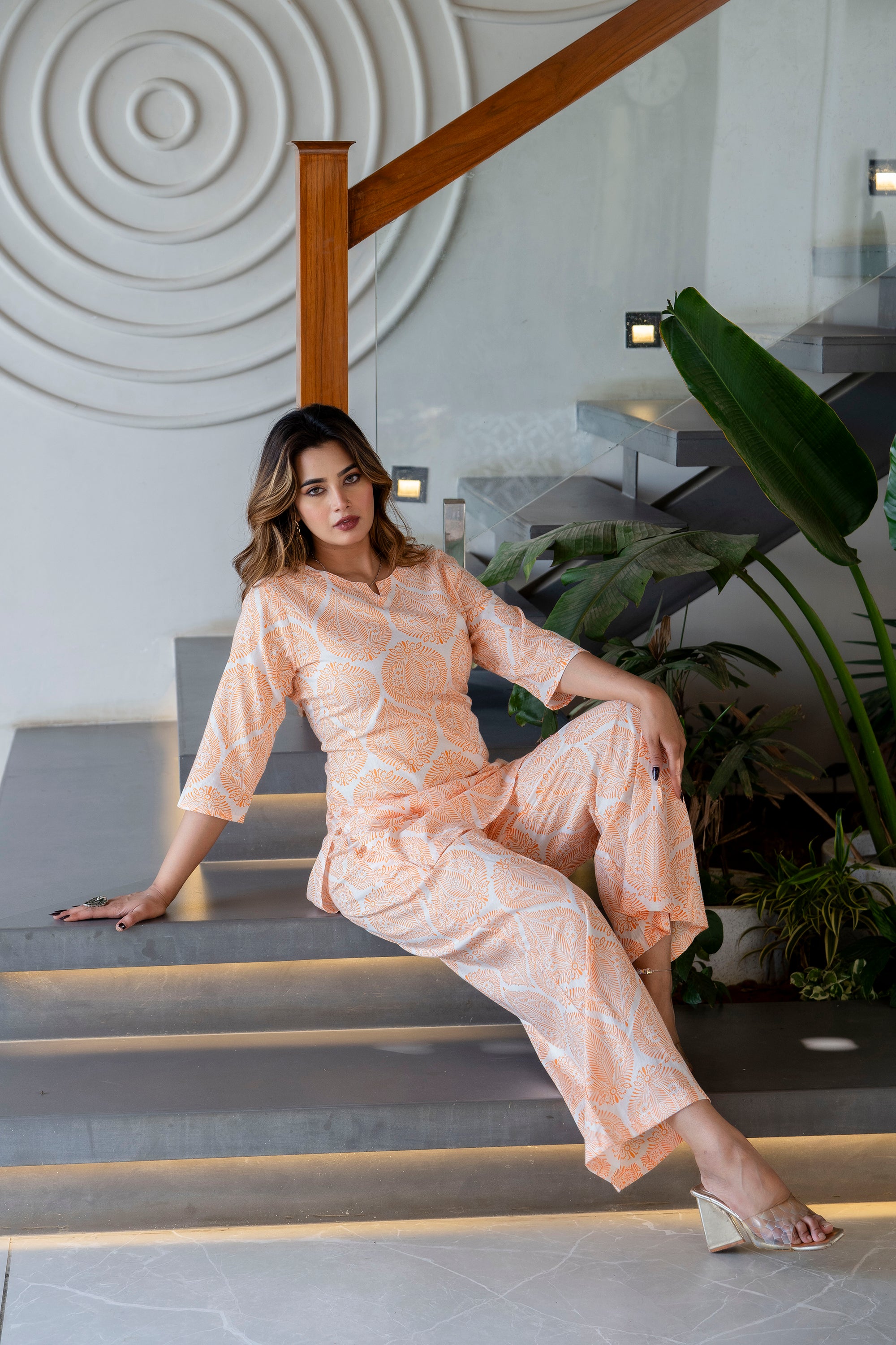 Saffron Sketch Cotton Co-ord Set