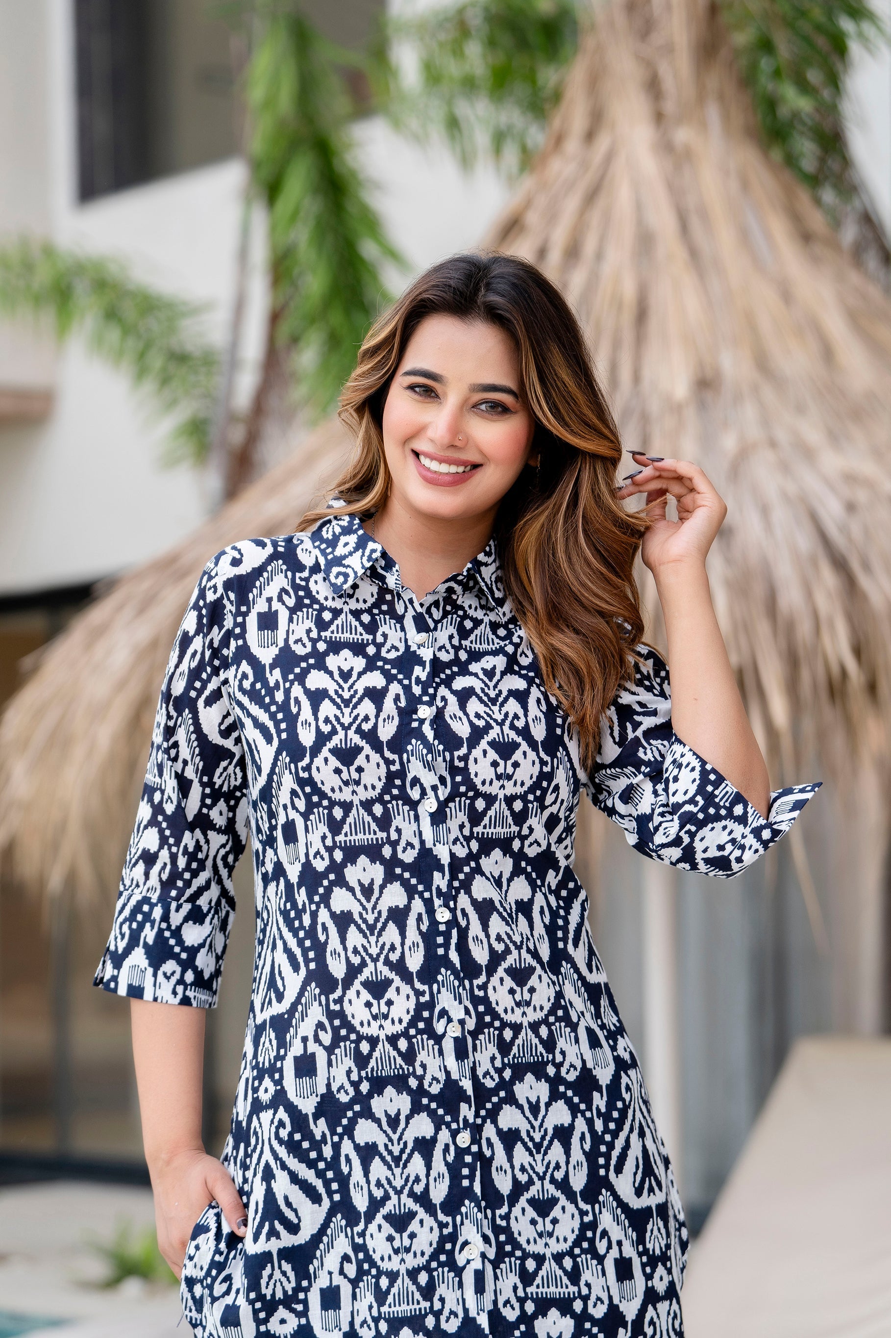 Blue Mirage Abstract Cotton Co-ord Set from Me&My