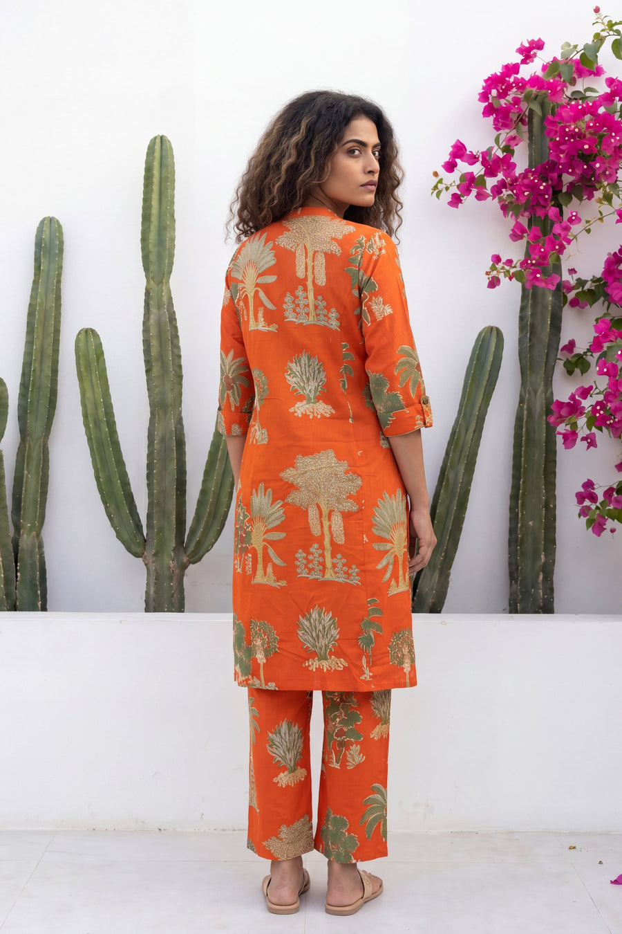 Saffron Menagerie Rust Block Print Cotton Co-ord Set — image 3