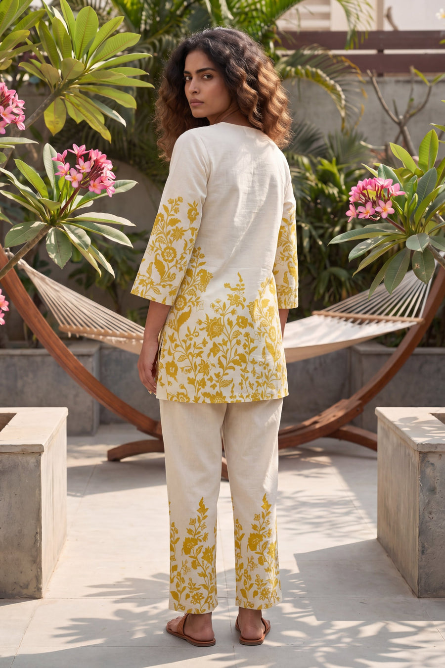 Henna Grove Ivory Botanical Floral Cotton Co-ord Set — image 4