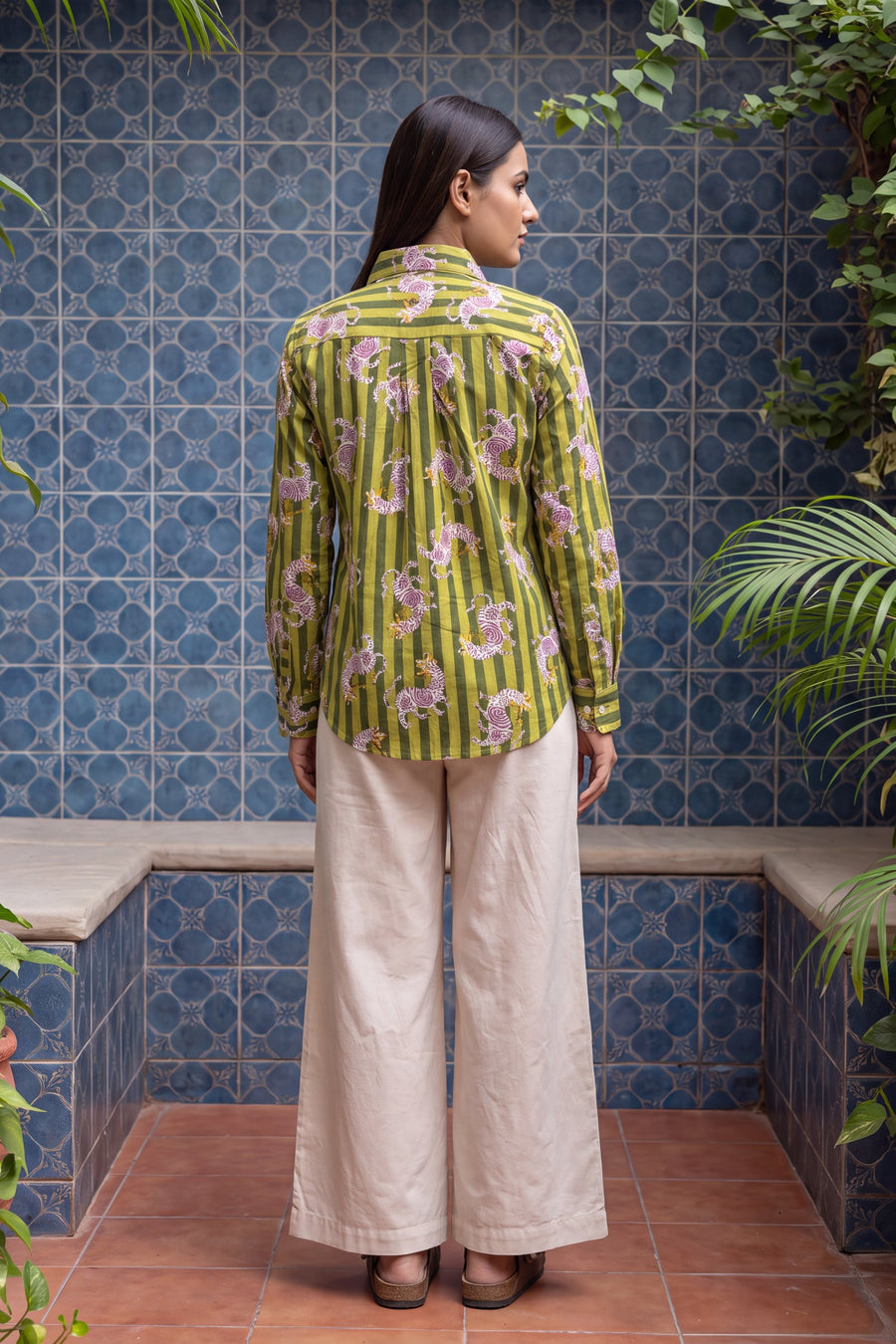Pistachio Green Cotton Shirt — image 2