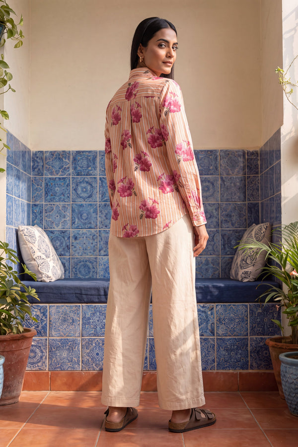 Peach Sorbet Cotton Shirt
