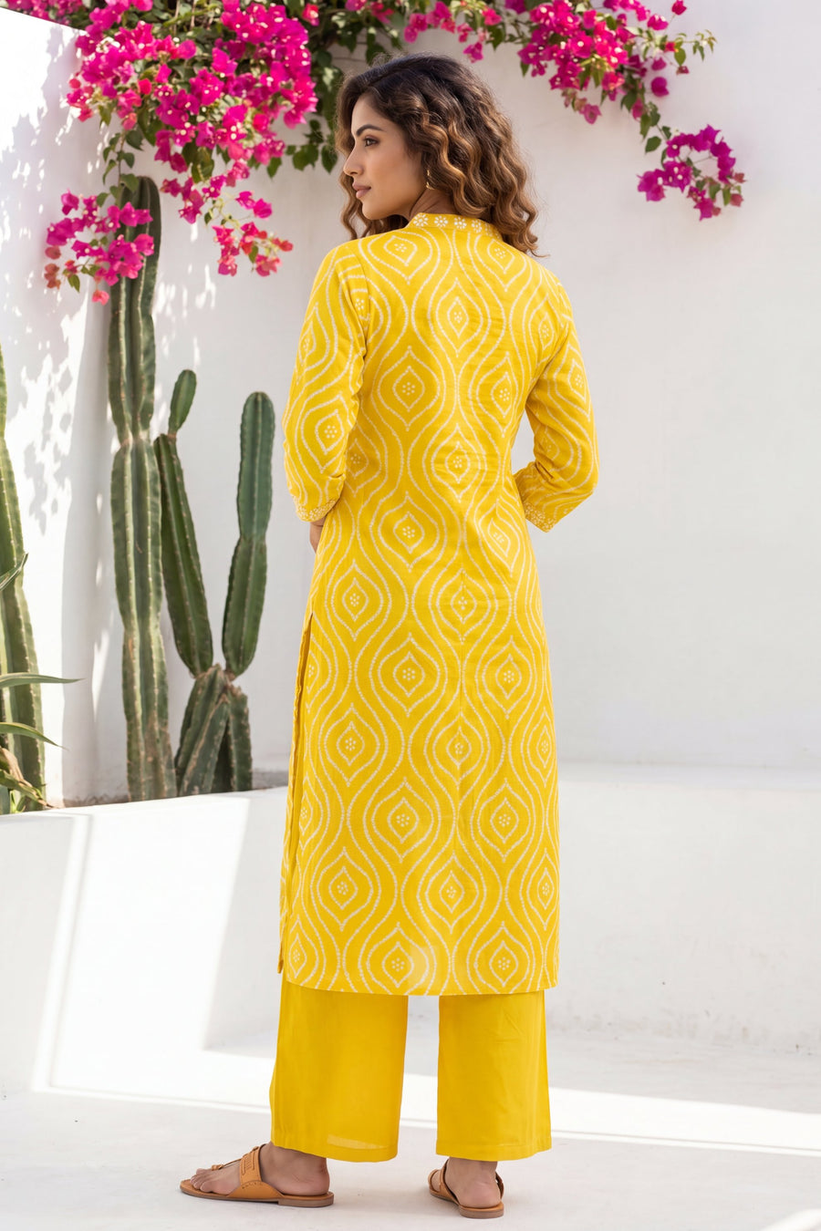 Harvest Fog Saffron Geometric Diamond Cotton Suit Set — image 2