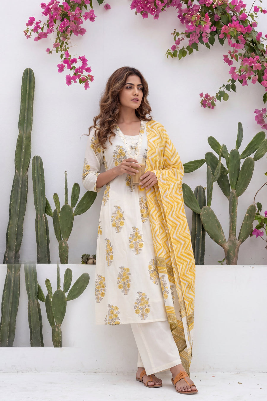 Raag Ivory Scattered Buti Cotton Suit Set — image 2