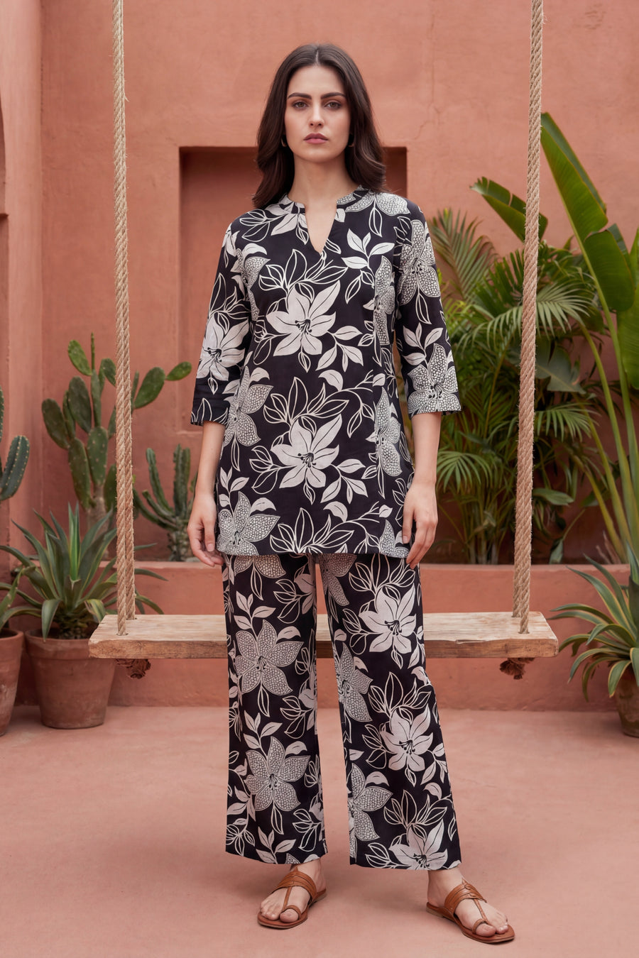 Dark Florescence Cotton Angrakha Co-ord Set — image 5