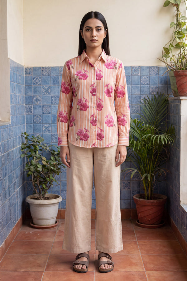 Peach Sorbet Cotton Shirt