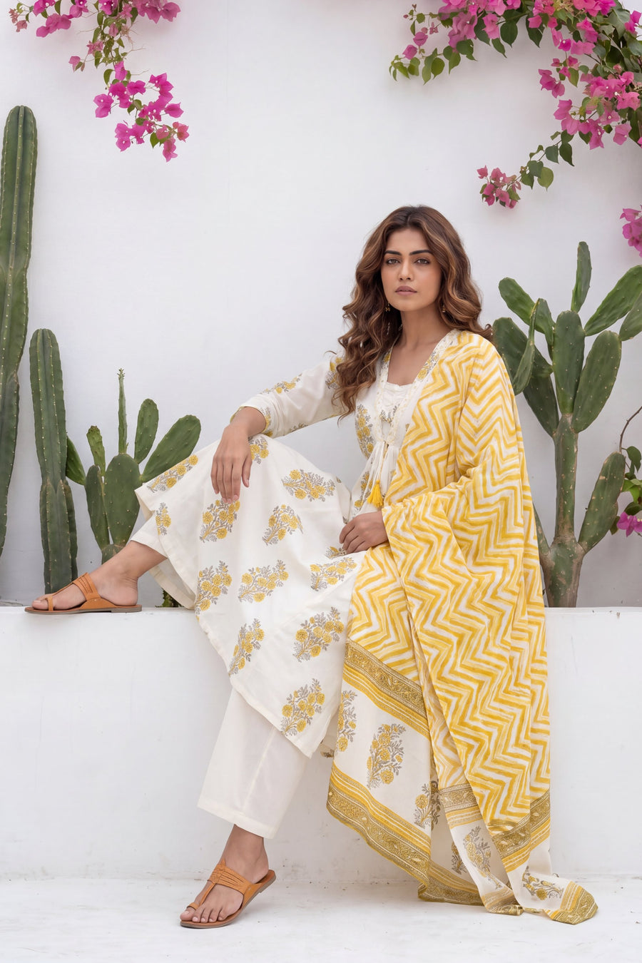 Raag Ivory Scattered Buti Cotton Suit Set — image 3