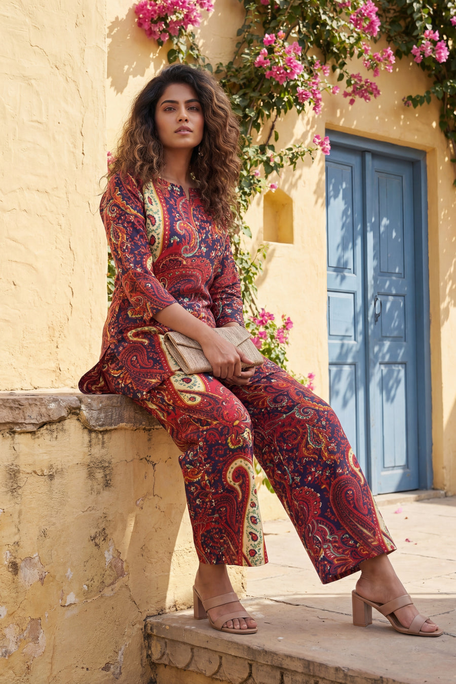 Paisley Whispers Blue Cotton Co-ord Set — image 6