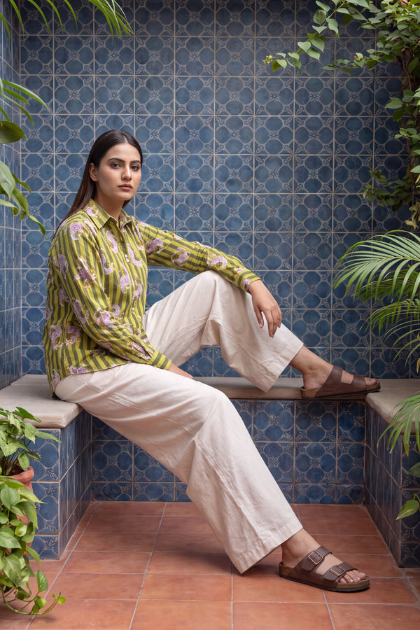 Pistachio Green Cotton Shirt