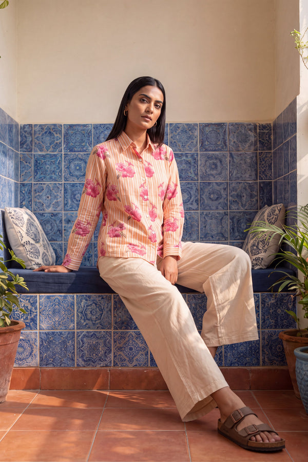 Peach Sorbet Cotton Shirt