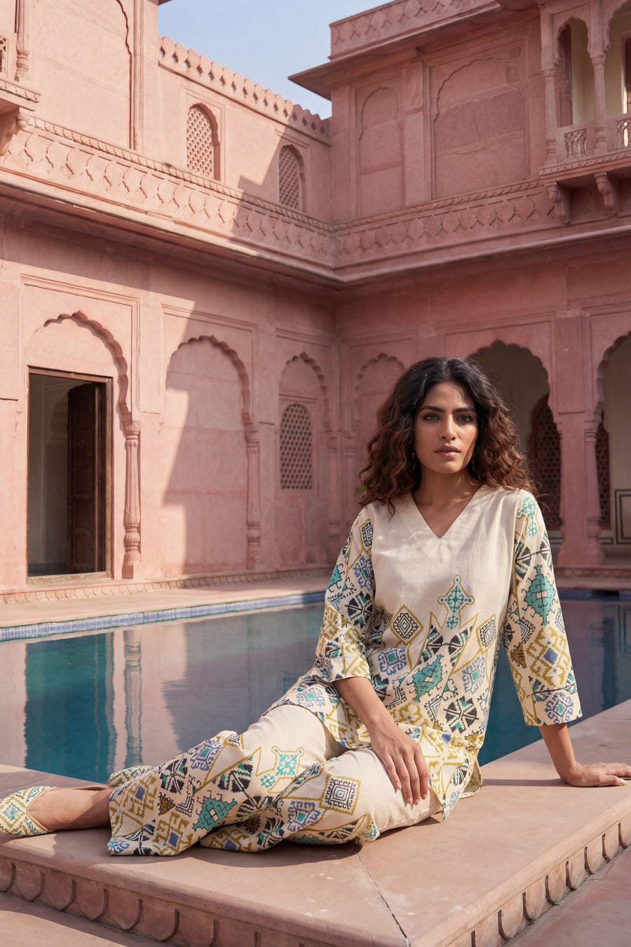 Artisan Mandala Cream Cotton Flex Co-ord Set — image 6