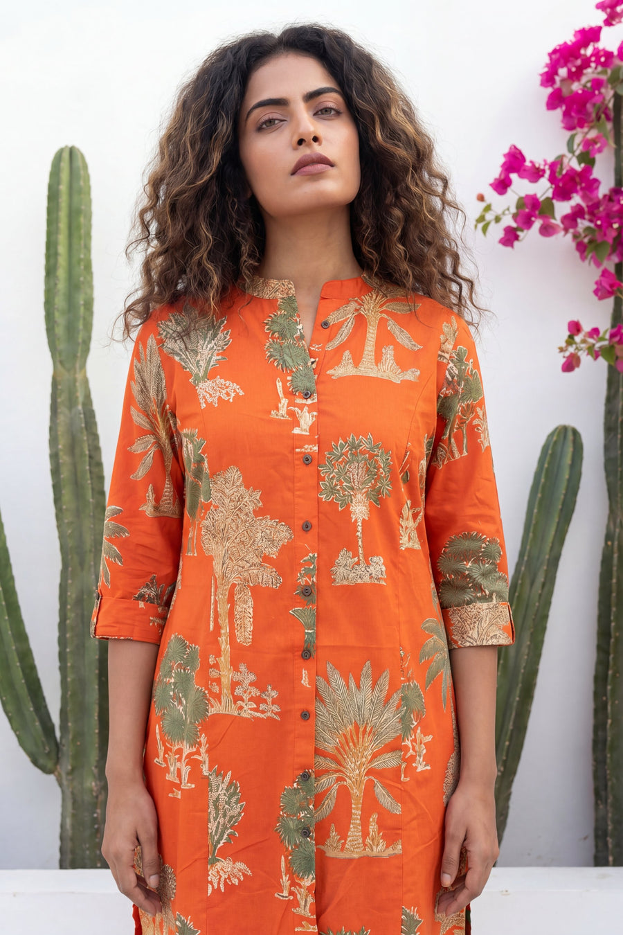 Saffron Menagerie Rust Block Print Cotton Co-ord Set — image 5
