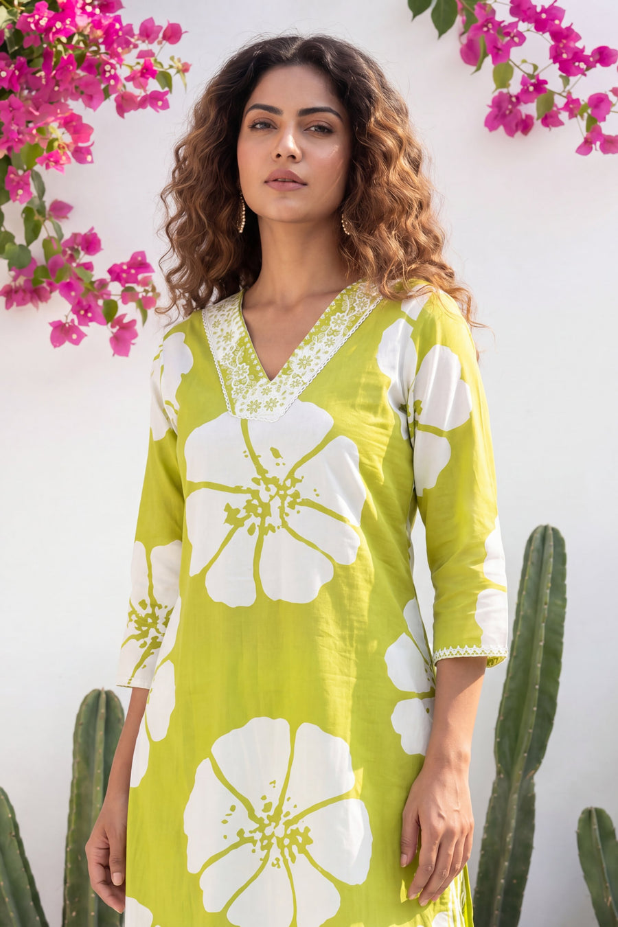 Almondbloom Lime Floral Cotton Suit Set — image 4