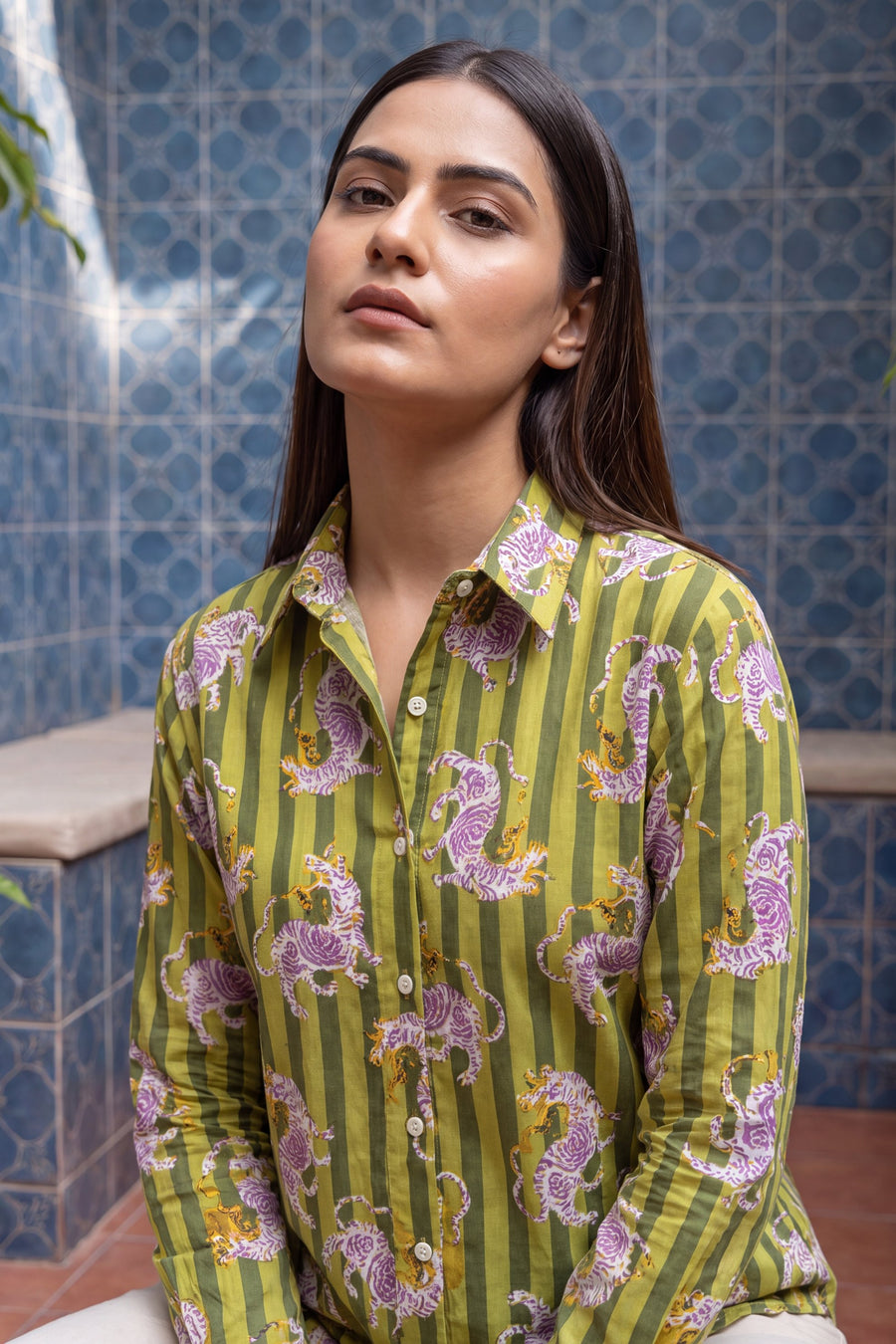 Pistachio Green Cotton Shirt — image 4