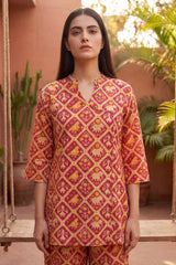 Scarlet Heirloom Cotton Angrakha Co-ord Set - Me&My