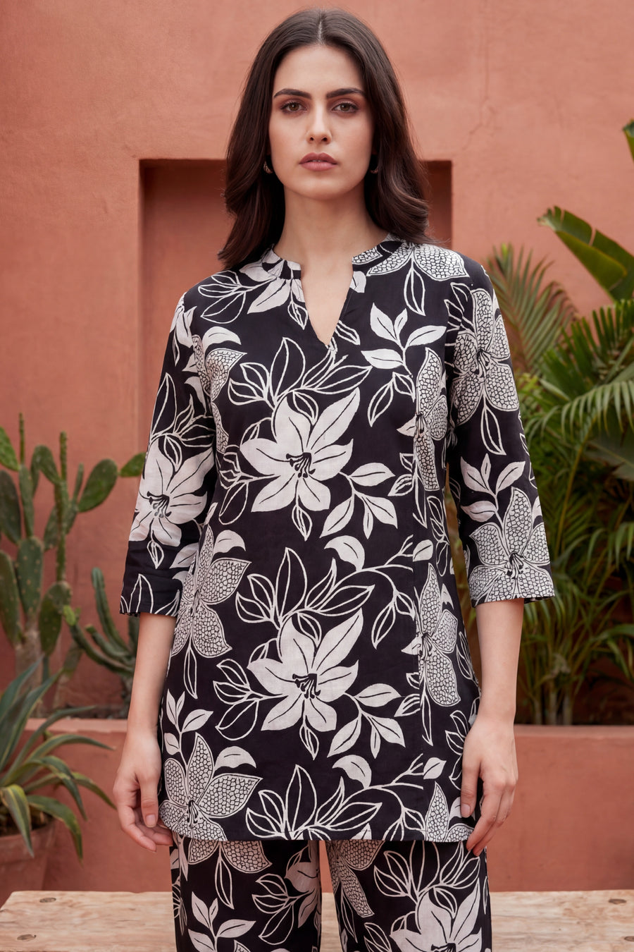 Dark Florescence Cotton Angrakha Co-ord Set — image 2