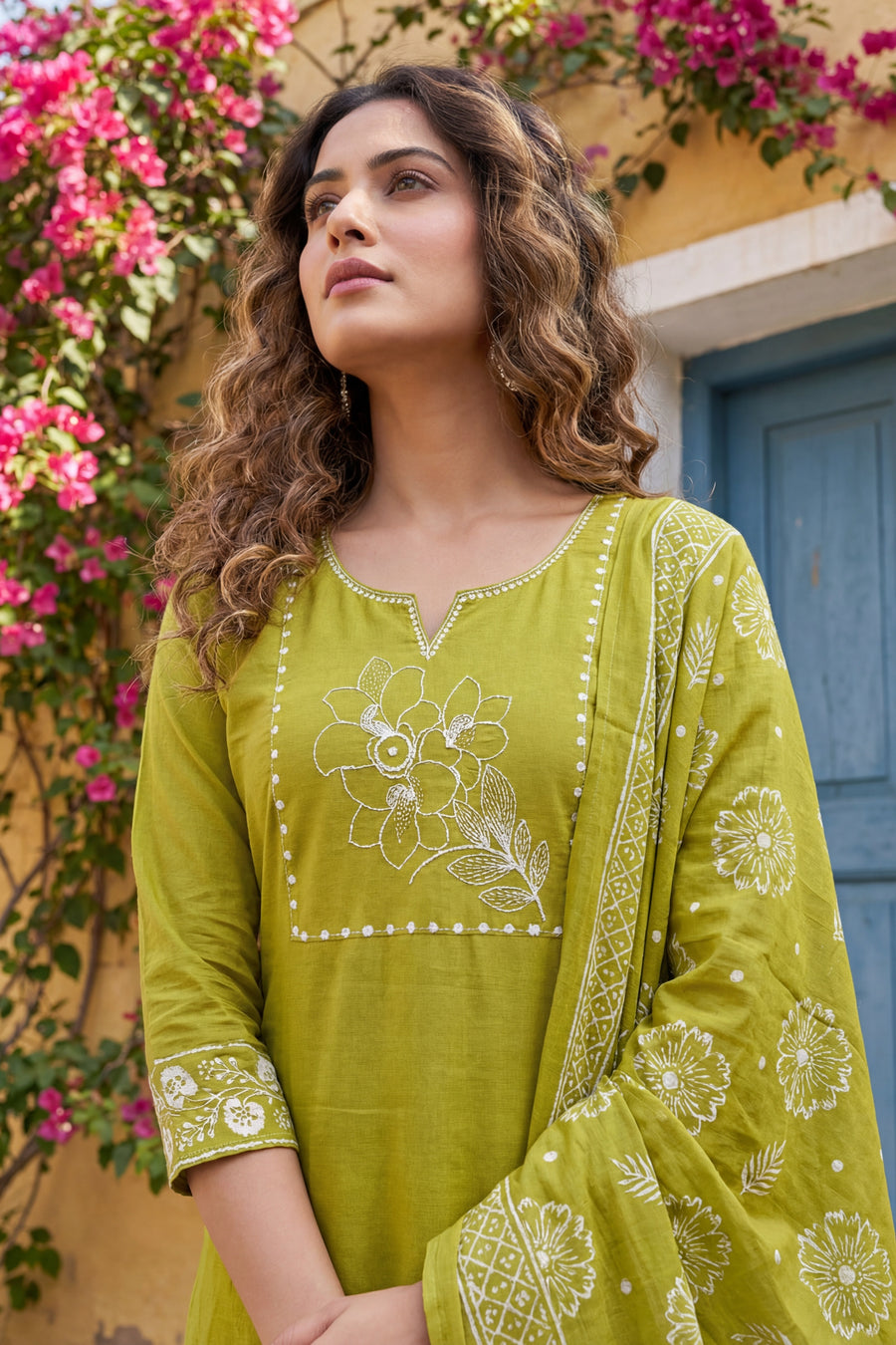 Evergreen Whisper Cotton Kurta Dupatta Set — image 5