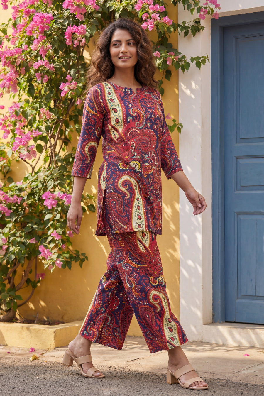 Paisley Whispers Blue Cotton Co-ord Set — image 2