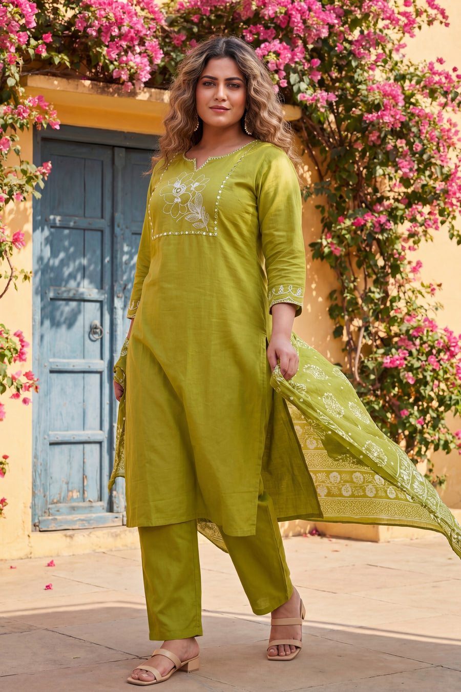 Evergreen Whisper Cotton Kurta Dupatta Set — image 9