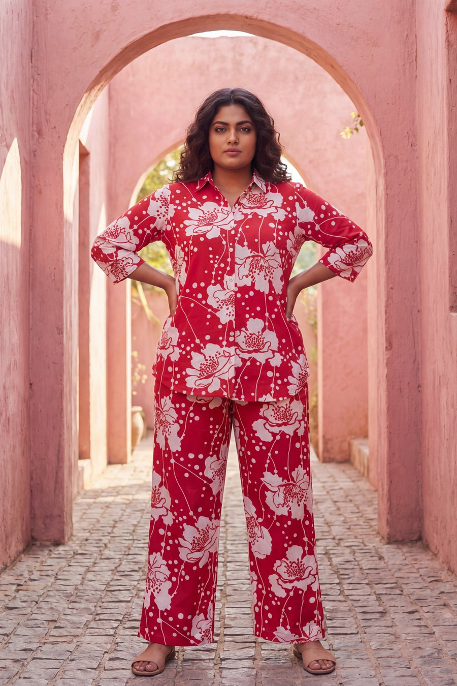 Scarlet Bloom Floral Cotton Co-ord Set — image 7