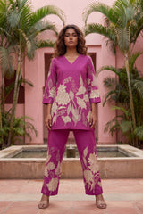 Sacred Bloom Heritage Cotton Flex Co-ord | Lotus Flower Print | Me&My