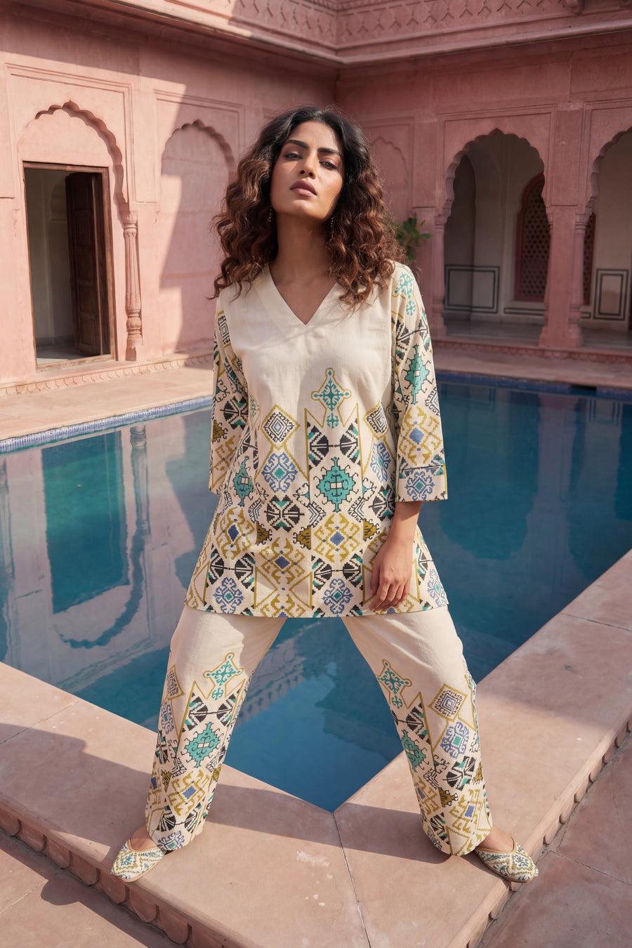 Artisan Mandala Cream Cotton Flex Co-ord Set — image 9