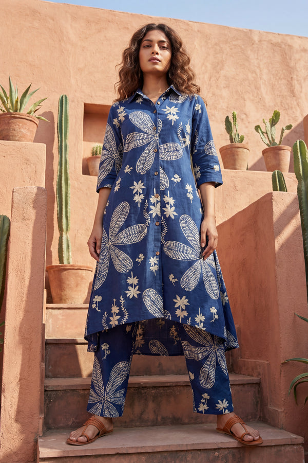 Botanical Whisper Blue Cotton Co-ord Set