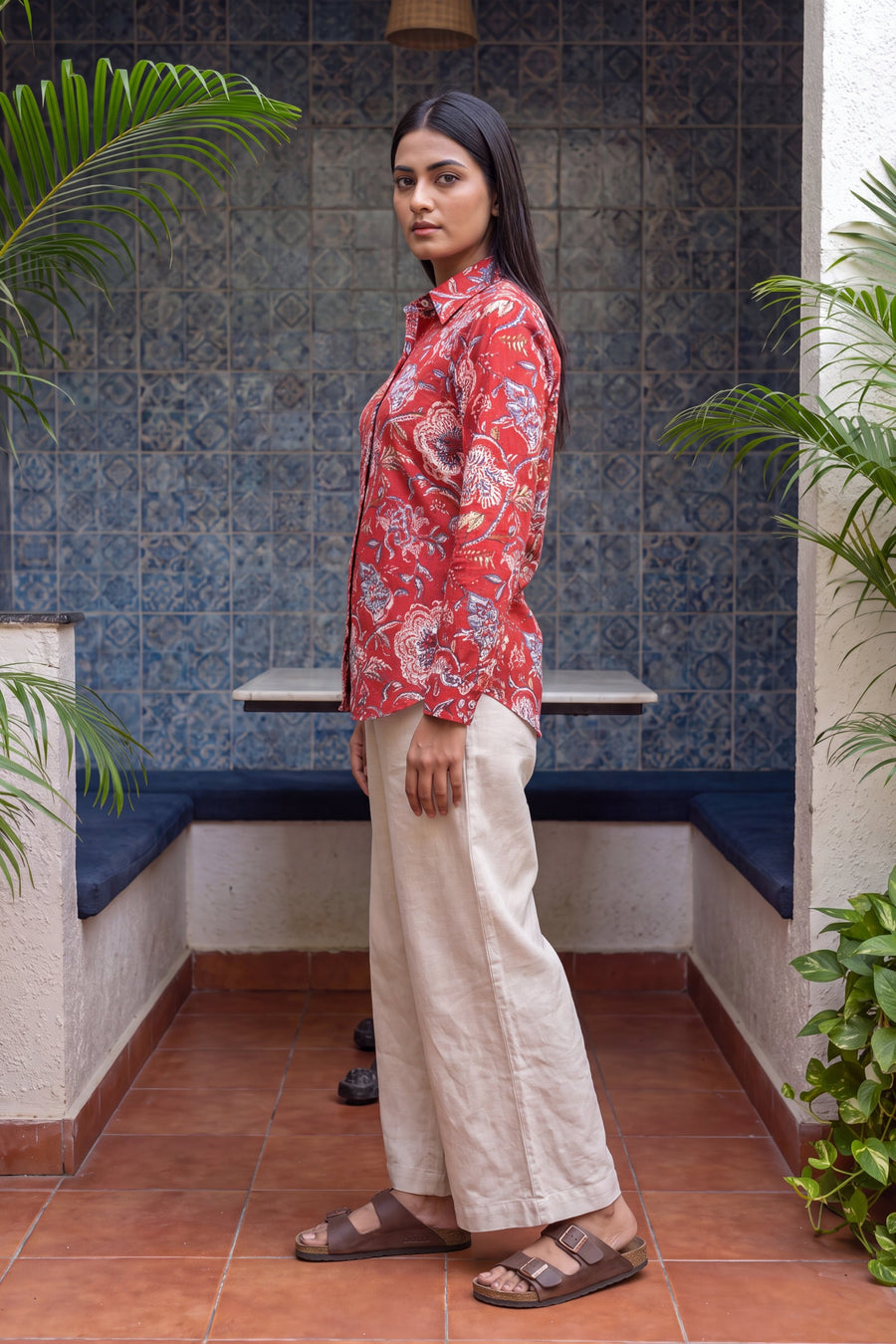 Poppy Red Cotton Shirt — image 6