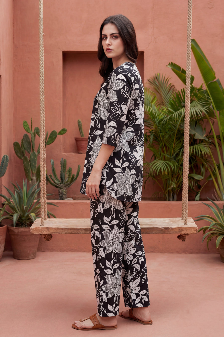 Dark Florescence Cotton Angrakha Co-ord Set — image 8