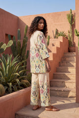 Bohemian Jewels Cream Cotton Flex Co-ord | Geometric Diamond Print | Me&My