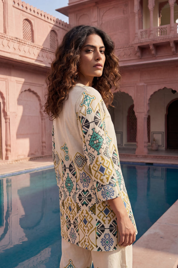 Artisan Mandala Cream Cotton Flex Co-ord Set