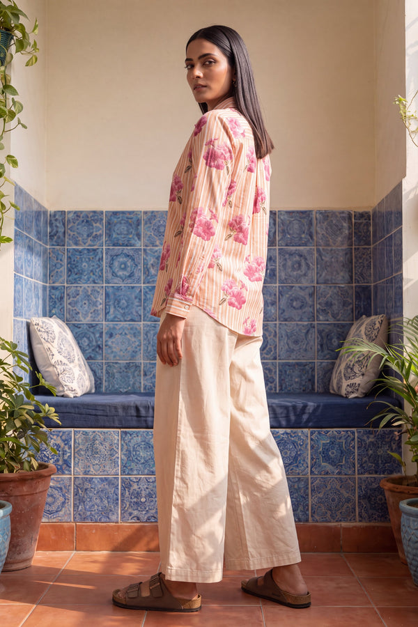 Peach Sorbet Cotton Shirt