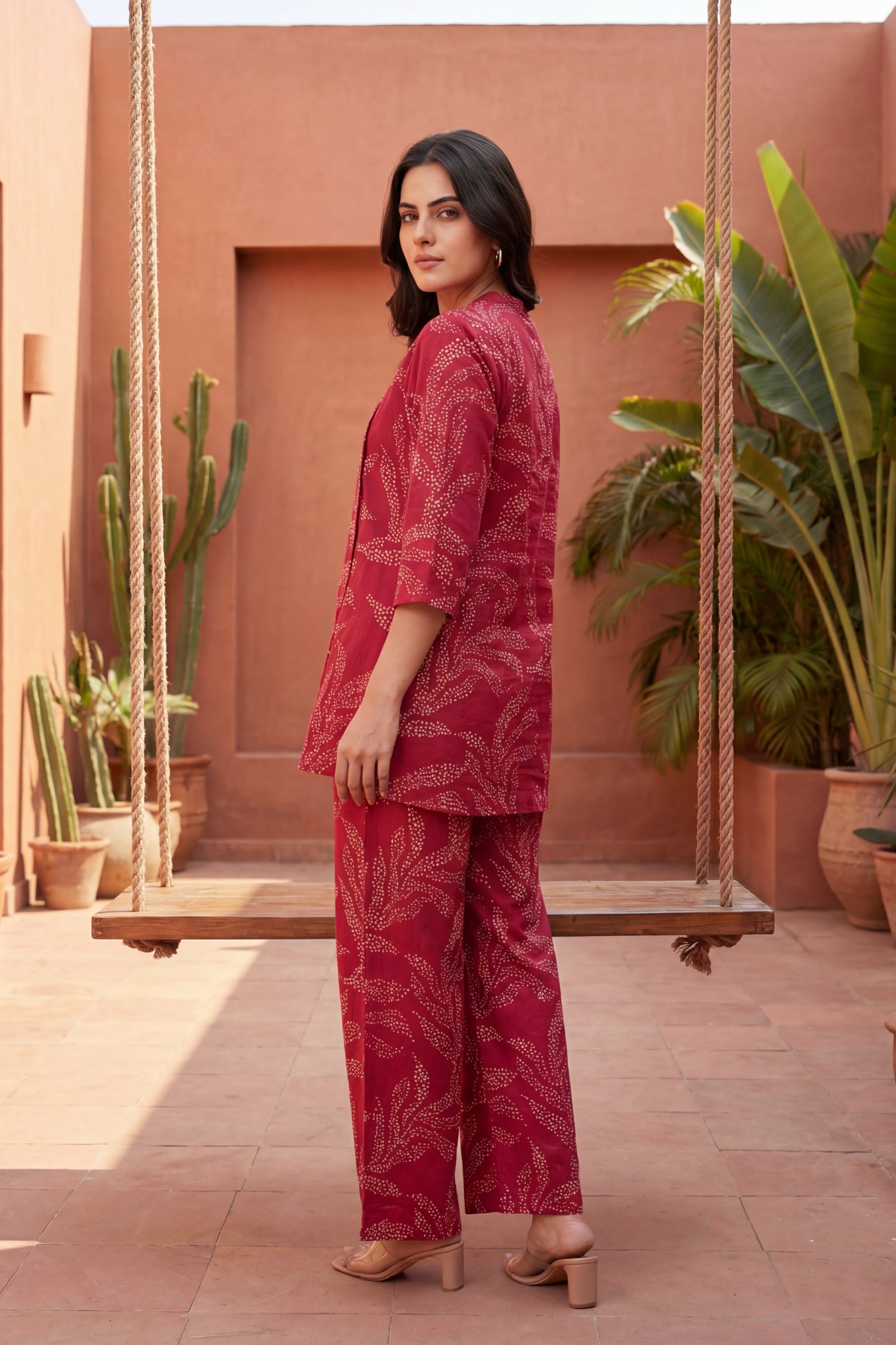 Ruby Essence Cotton Angrakha Co-ord Set - Me&My