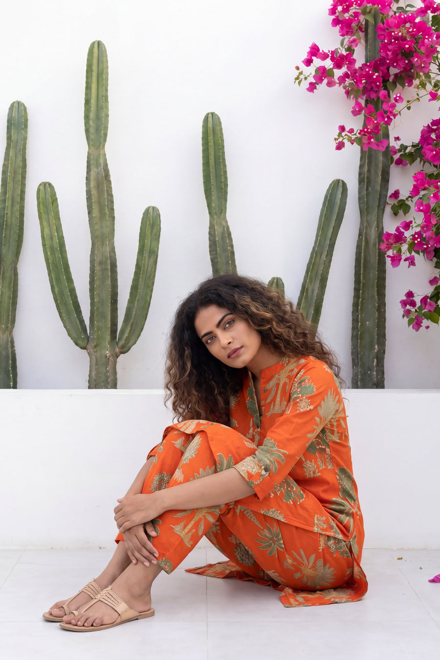 Saffron Menagerie Rust Block Print Cotton Co-ord Set — image 9