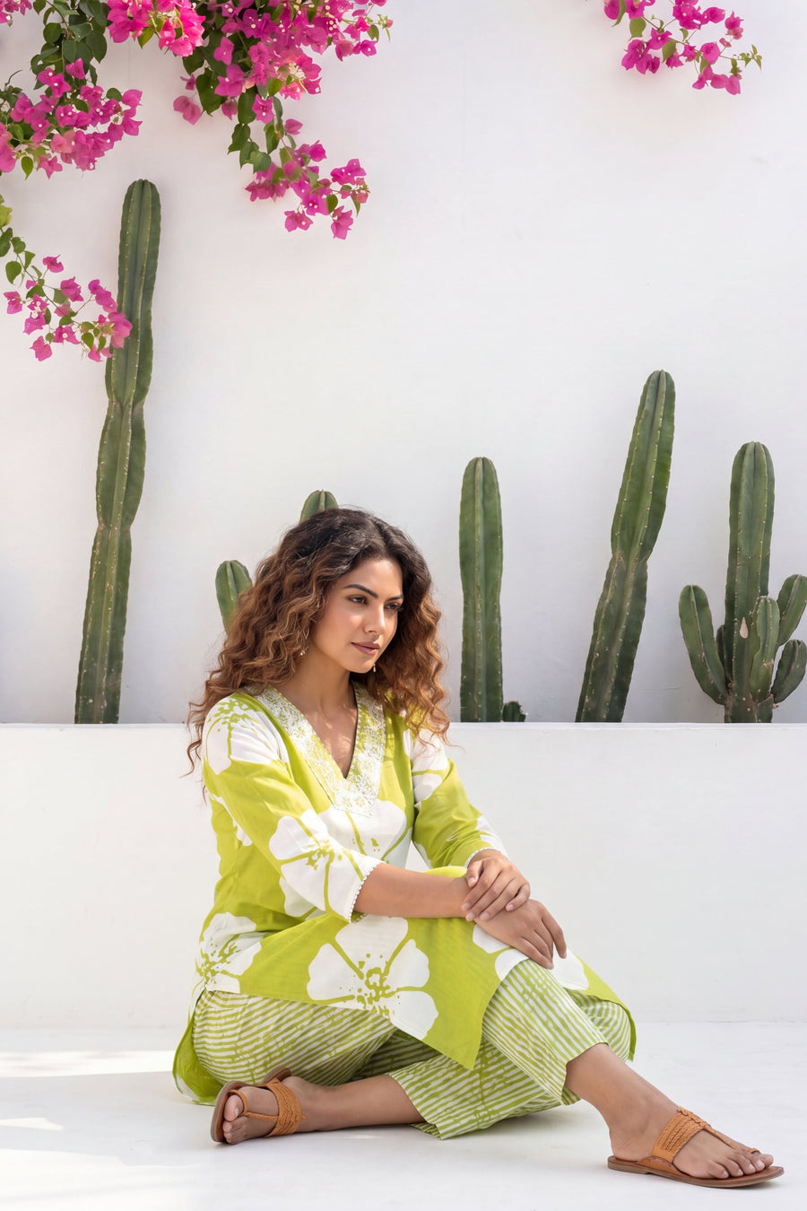 Almondbloom Lime Floral Cotton Suit Set — image 8