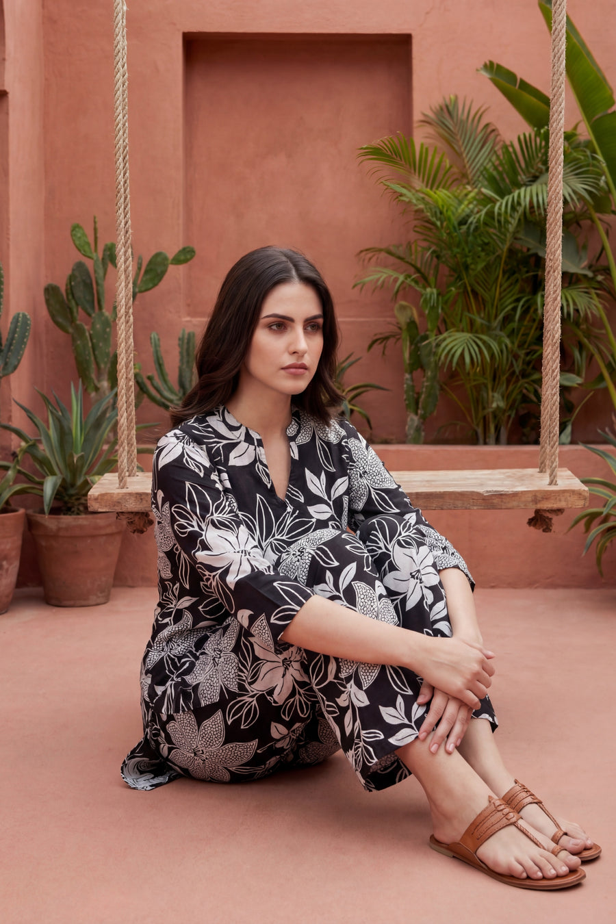 Dark Florescence Cotton Angrakha Co-ord Set — image 6