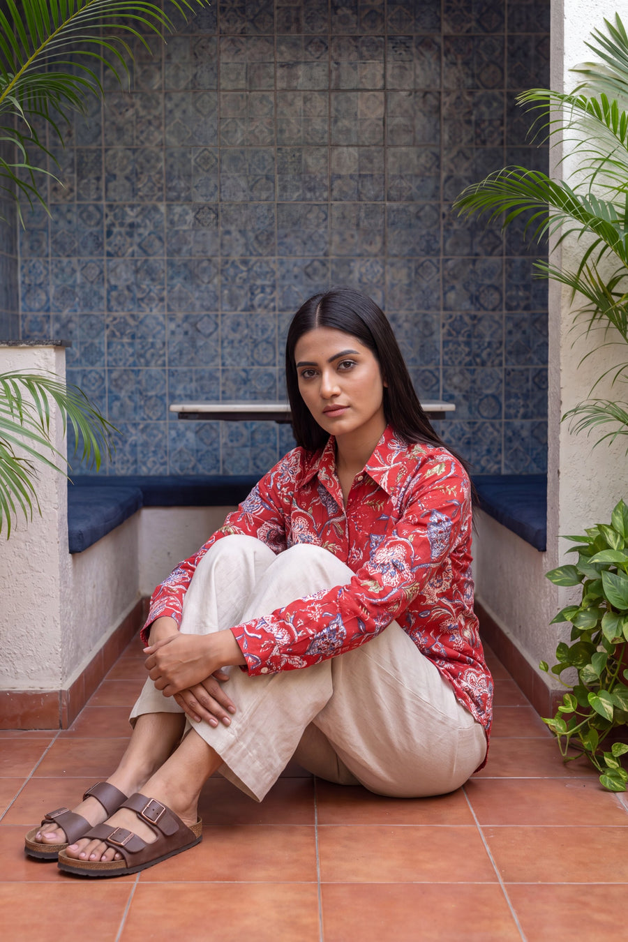Poppy Red Cotton Shirt — image 7