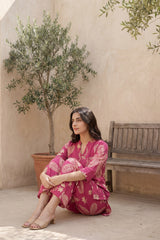 Rose Garden Deep Pink Cotton Angrakha Co-ord Set - Me&M y