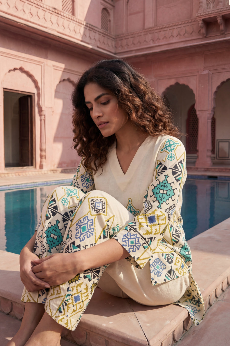 Artisan Mandala Cream Cotton Flex Co-ord Set — image 8