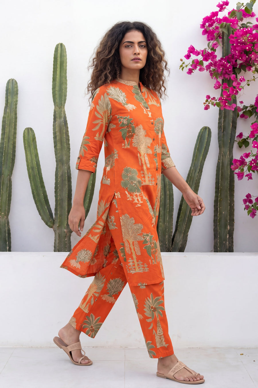 Saffron Menagerie Rust Block Print Cotton Co-ord Set — image 10