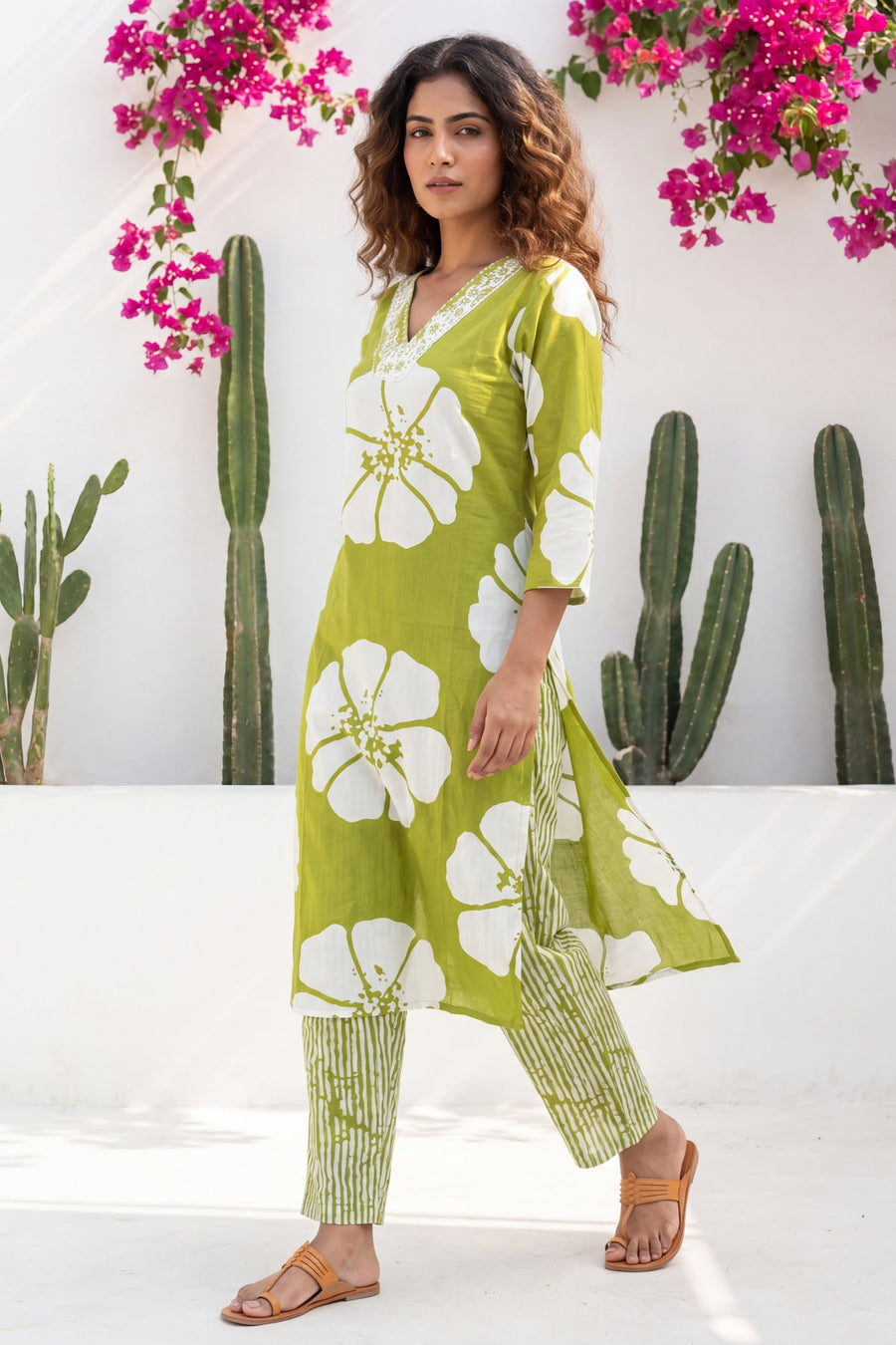 Almondbloom Lime Floral Cotton Suit Set — image 9