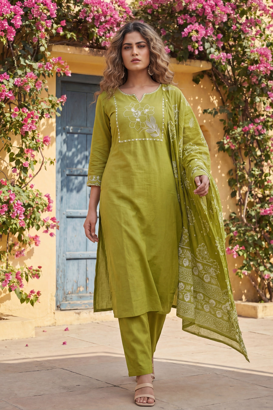 Evergreen Whisper Cotton Kurta Dupatta Set — image 11