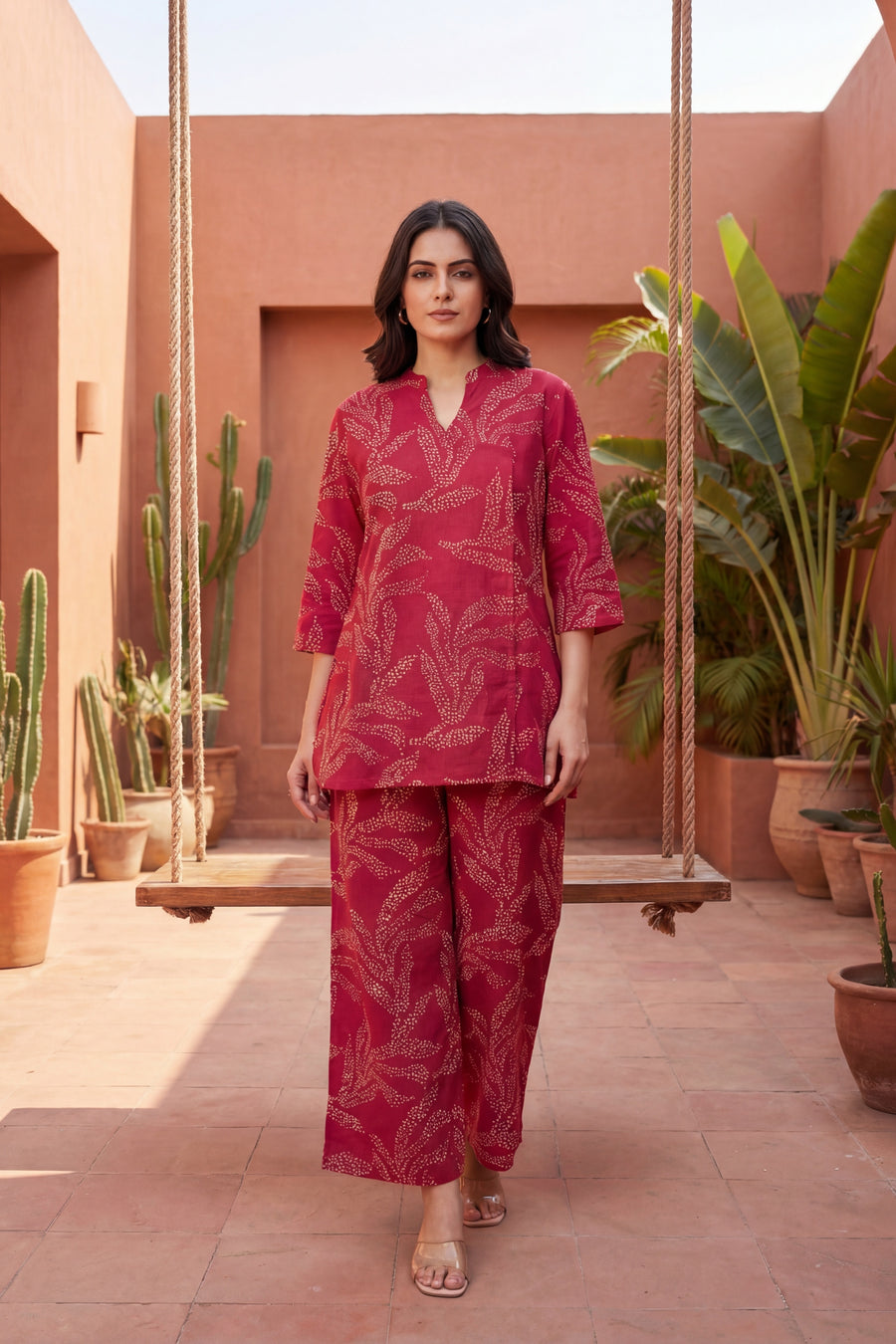 Ruby Essence Cotton Angrakha Co-ord Set — image 5