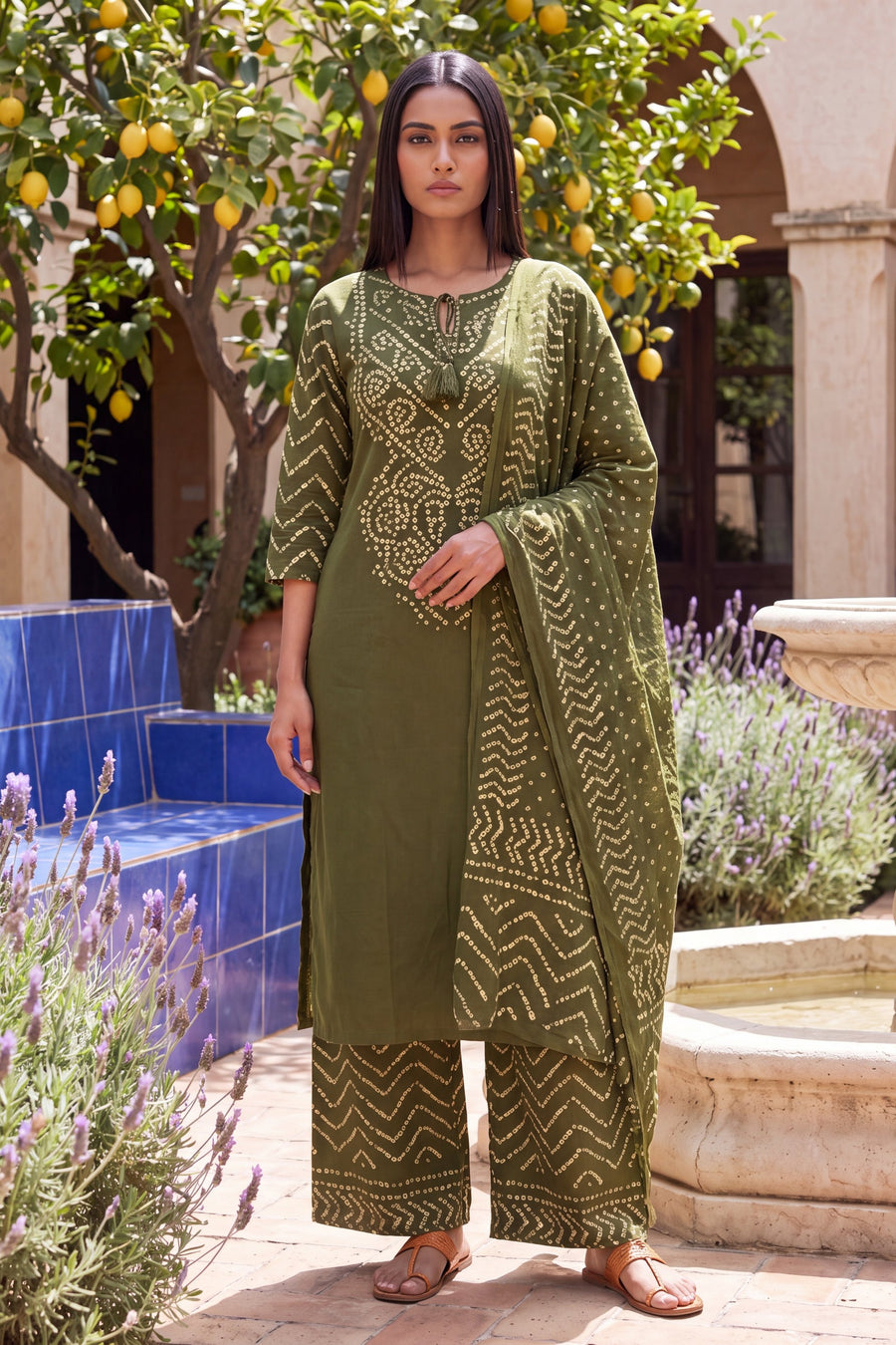 Fern Market Green Cotton Suit Set — image 5