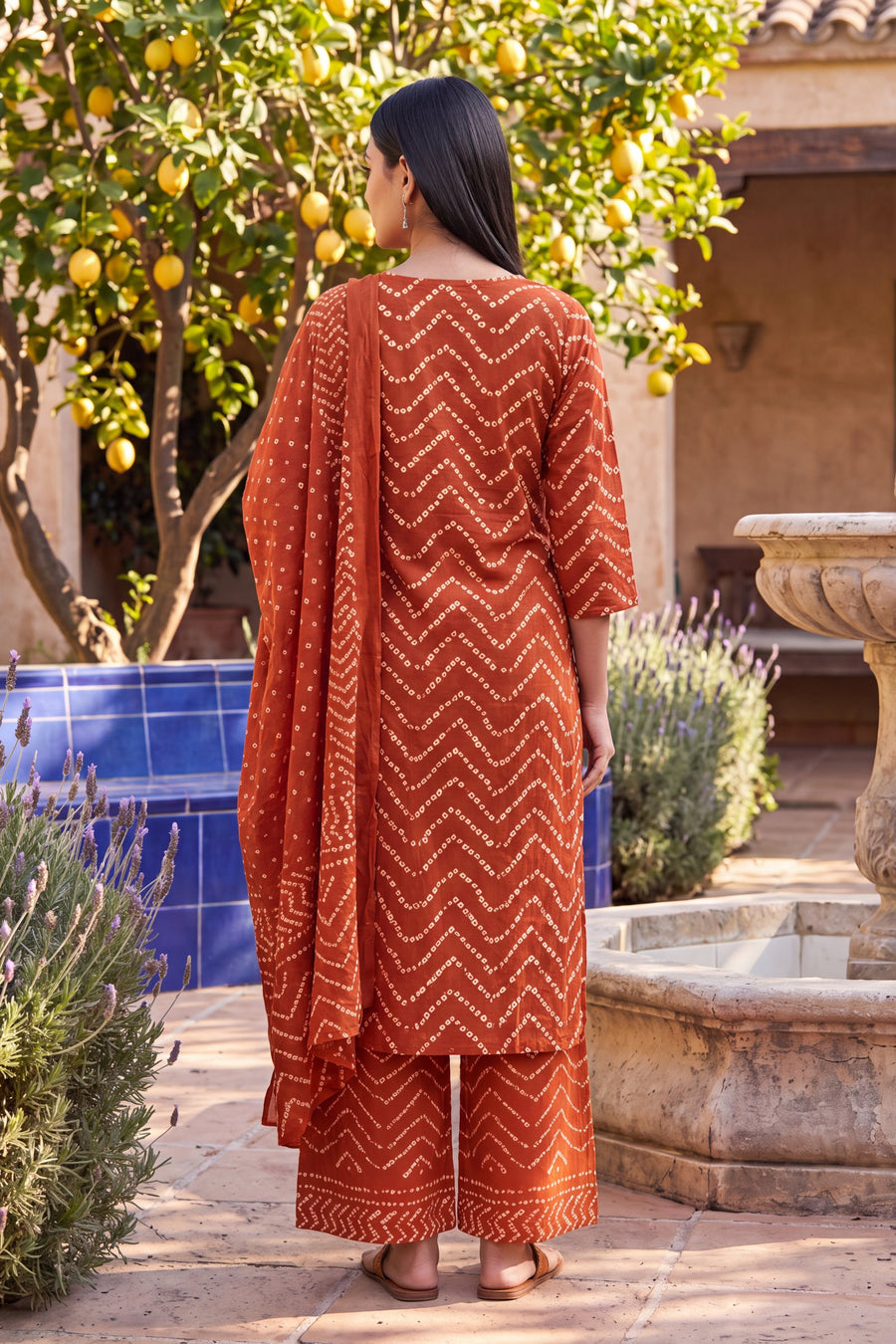 Marigold Market Orange Cotton Suit Set — image 7