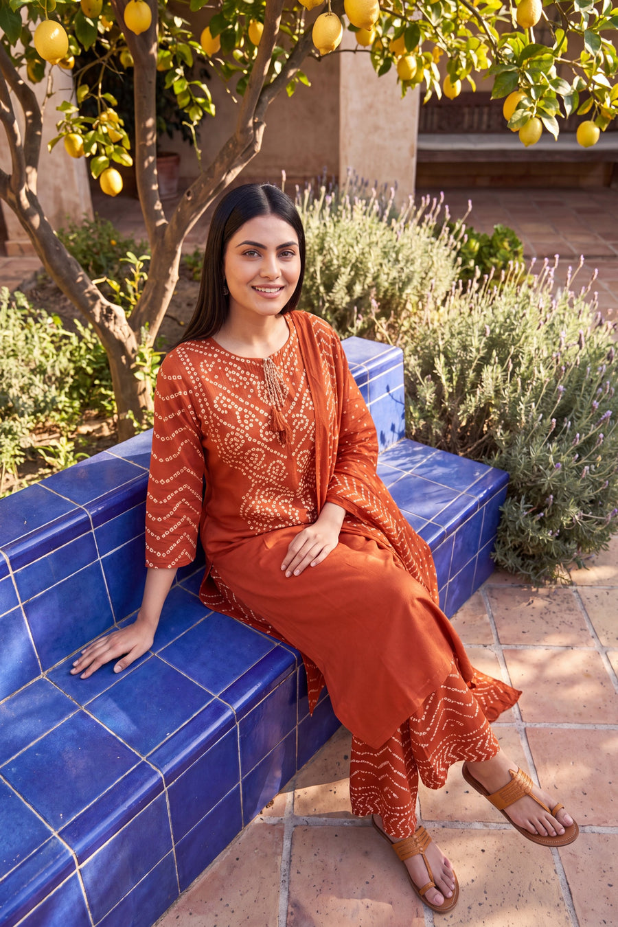 Marigold Market Orange Cotton Suit Set — image 8