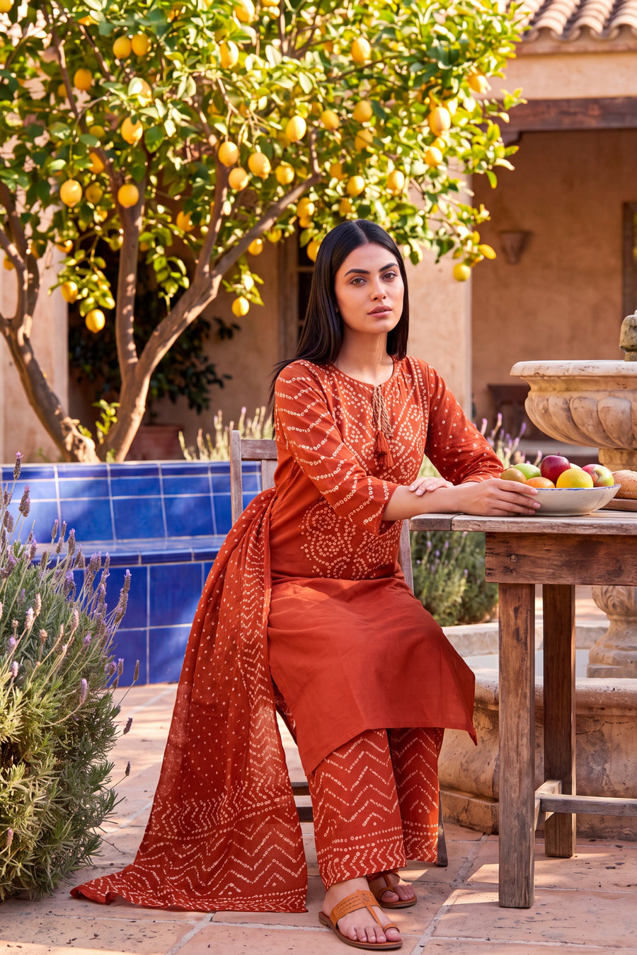 Marigold Market Orange Cotton Suit Set — image 13