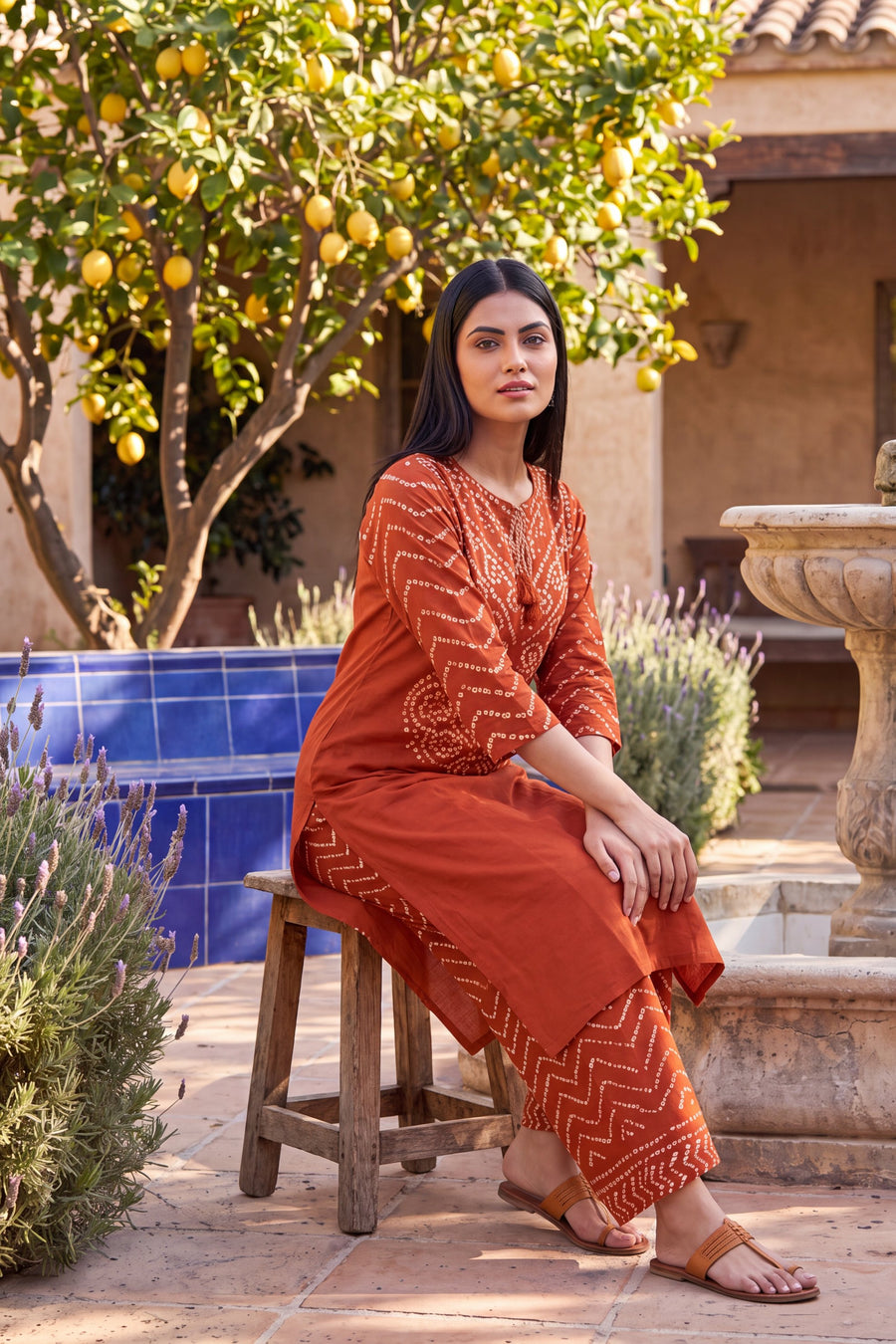 Marigold Market Orange Cotton Suit Set — image 14